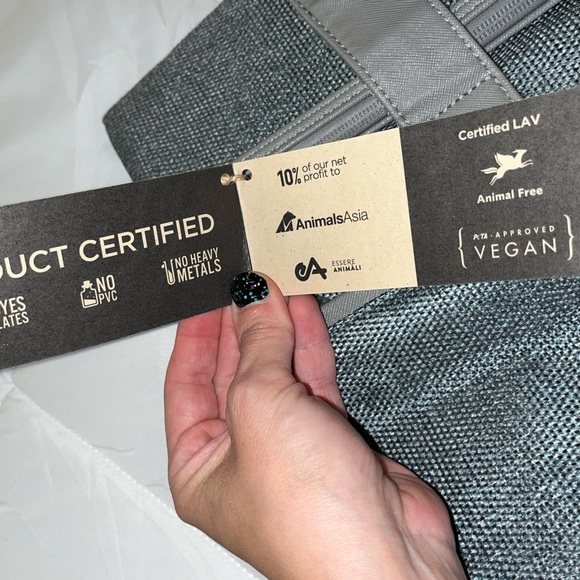 NWT MIOMOJO La Essential Teal/Grey Everyday Tote Bag- vegan PETA eco friendly - Picture 14 of 14